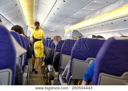 Blurred Flying Attendants ,air Hostess
