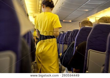 Blurred Flying Attendants ,air Hostess