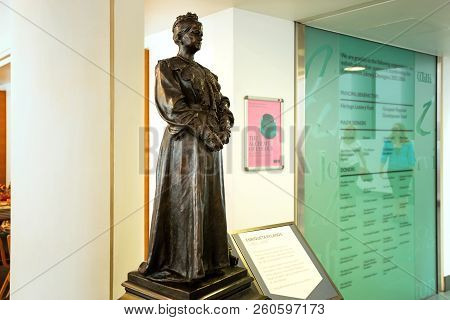 Manchester, Uk - May 18 2018: Enriqueta Rylands The Lady Who Builds John Rylands Library And Opened 