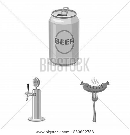 Vector Illustration Of Pub And Bar Sign. Set Of Pub And Interior Vector Icon For Stock.