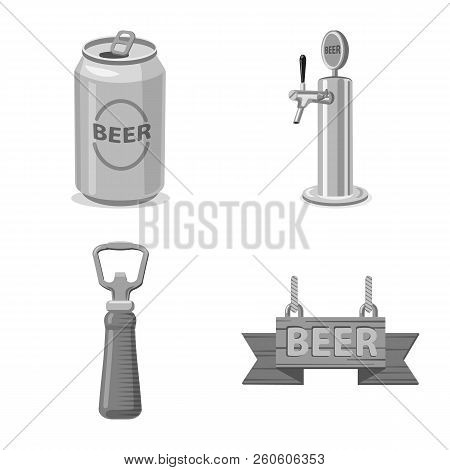 Vector Illustration Of Pub And Bar Sign. Set Of Pub And Interior Vector Icon For Stock.