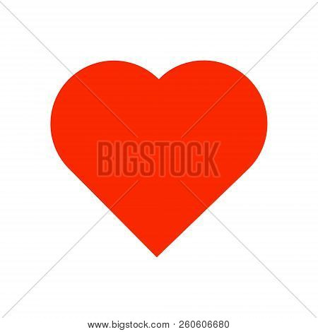 Red Heart Icon Isolated On White Background. Love Symbol. Vector Illustration.