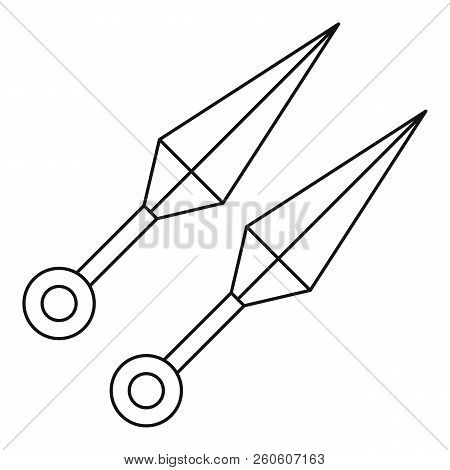 Kunai Ninja Throwing Daggers Icon. Outline Illustration Of Kunai Ninja Throwing Daggers Icon For Web