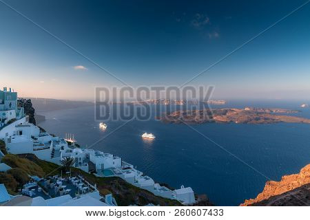View Over Imerovigli And Skaros In Santorini