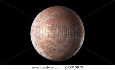 Makemake, Dwarf Planet Isolated On Black Background. 3d Render.