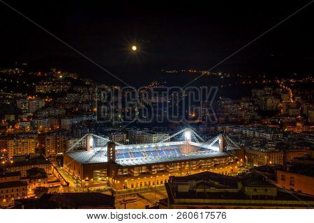Genoa, Italy - October 29, 2015 - Aerial View Of The Football Stadium