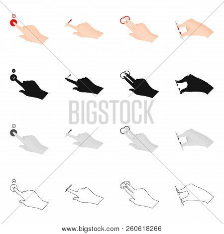 Isolated Object Of Touchscreen And Hand Logo. Set Of Touchscreen And Touch Vector Icon For Stock.