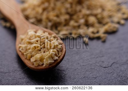Fragrant Dried Parsnip On A Dark Stone Background
