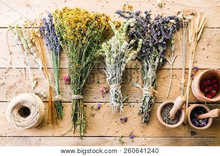Harvesting Medicinal Herbs, Dry Flowers, Non-traditional Medicine, Ayurveda