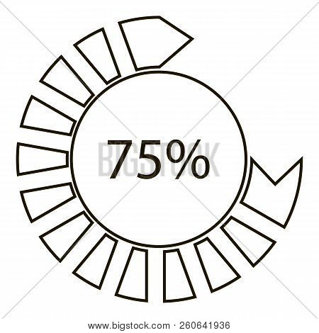 Seventy Five Percents Infographics. Outline Illustration Of Seventy Five Percents Infographics For W