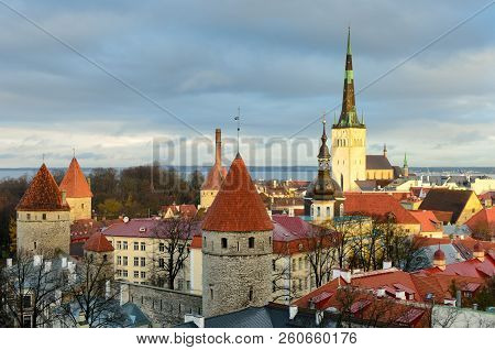 A View From Hill Over Tallinn City.