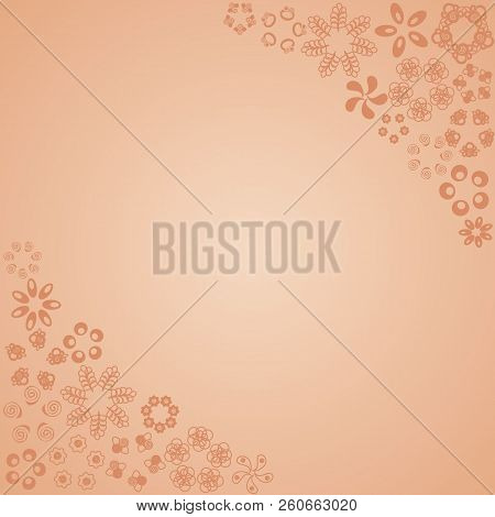 Pink Template, Bacground With Flowers. Vector Illustration.