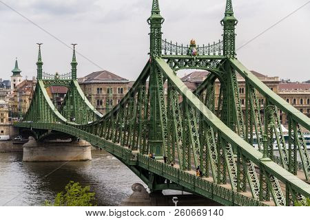 Editorial, Liberty Or Freedom Bridge On The River Danube, Budapest, Hungary