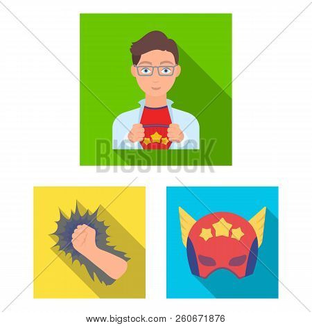 A Fantastic Superhero Flat Icons In Set Collection For Design. Superhero S Equipment Vector Symbol S