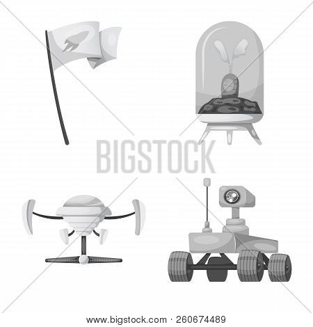 Vector Illustration Of Mars And Space Symbol. Set Of Mars And Planet Stock Vector Illustration.