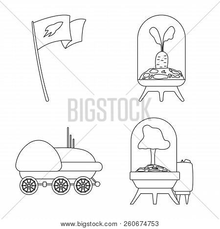 Vector Design Of Mars And Space Icon. Set Of Mars And Planet Vector Icon For Stock.