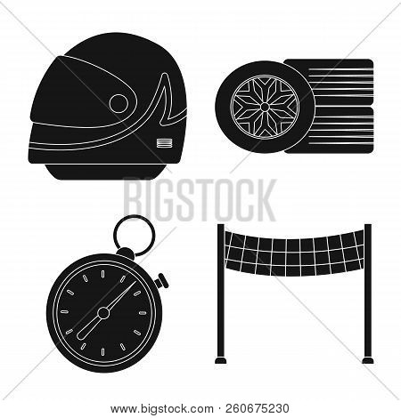 Vector Illustration Of Car And Rally Logo. Set Of Car And Race Stock Vector Illustration.