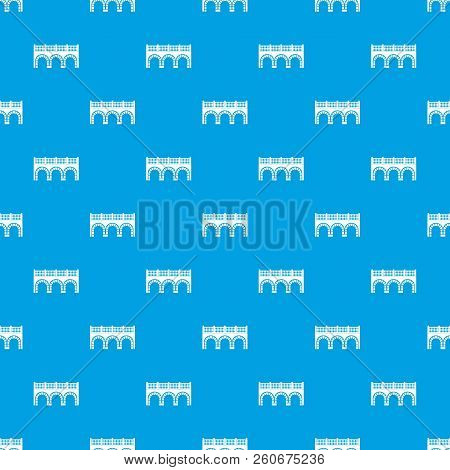Arch Bridge Pattern Vector Seamless Blue Repeat For Any Use