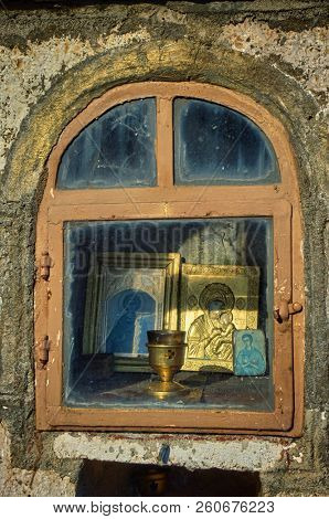 golden Votive Shrine in Evritania mountains, Greece 