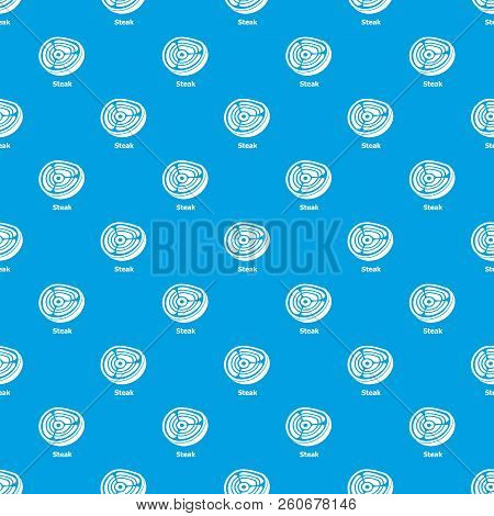 Steak Pattern Vector Seamless Blue Repeat For Any Use