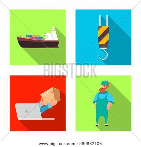 Vector Design Of Goods And Cargo Sign. Set Of Goods And Warehouse Stock Symbol For Web.