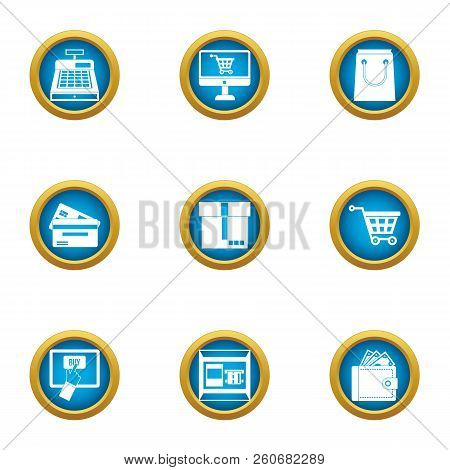 Online Cart Icons Set. Flat Set Of 9 Online Cart Vector Icons For Web Isolated On White Background
