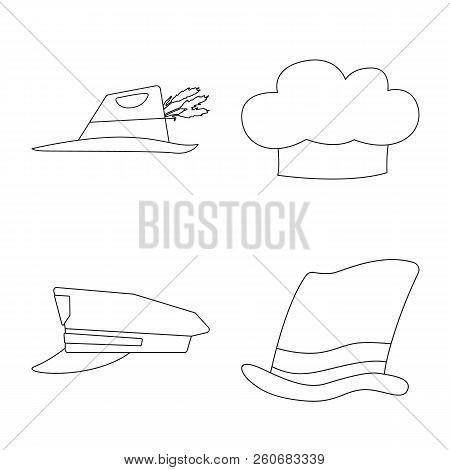 Isolated Object Of Headgear And Cap Icon. Collection Of Headgear And Accessory Stock Vector Illustra