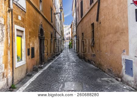 Old Roman Street Via Della Lupa, Italy