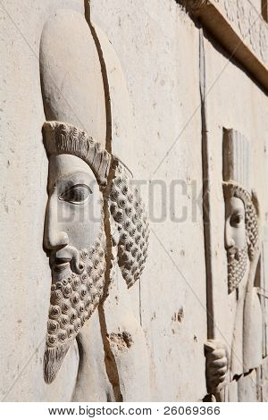 Bas-relief af Persisk soldat fra Persepolis, Iran (VI-th århundrede f.kr.)