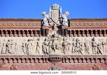 Fragment łuk triumfalny w Barcelonie