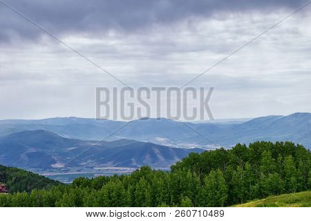 Guardsman Pass Views Of Panoramic Landscape Of The Pass, Midway And Heber Valley Along The Wasatch F
