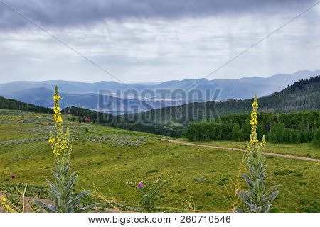 Guardsman Pass Views Of Panoramic Landscape Of The Pass, Midway And Heber Valley Along The Wasatch F