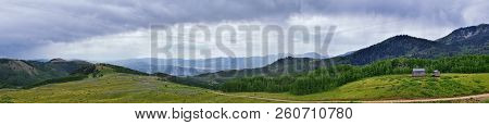 Guardsman Pass Views Of Panoramic Landscape Of The Pass, Midway And Heber Valley Along The Wasatch F