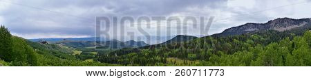 Guardsman Pass Views Of Panoramic Landscape Of The Pass, Midway And Heber Valley Along The Wasatch F