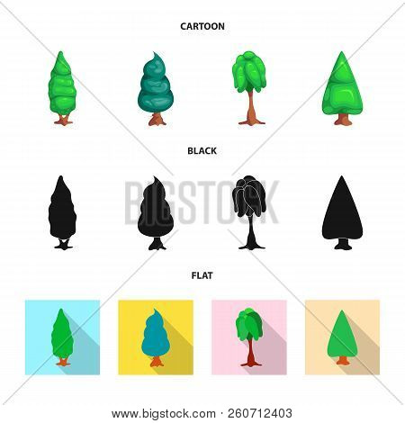 Isolated Object Of Tree And Nature Icon. Set Of Tree And Crown Vector Icon For Stock.
