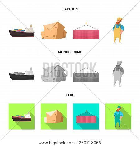 Vector Illustration Of Goods And Cargo Icon. Collection Of Goods And Warehouse Stock Symbol For Web.