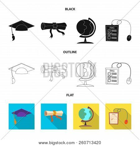 Vector Design Of Education And Learning Logo. Collection Of Education And School Vector Icon For Sto