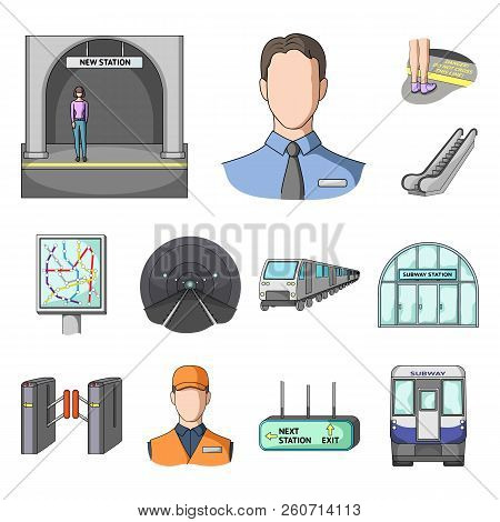 Metro, Subway Cartoon Icons In Set Collection For Design.urban Transport Vector Symbol Stock Web Ill