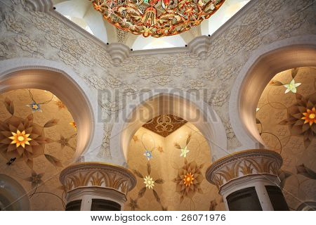 Decoração de Mesquita Sheikh Zayed. Abu Dhabi, Emirados Árabes Unidos
