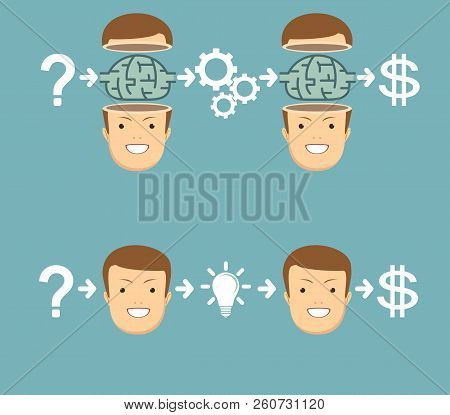 Business Concept Image Of Formula For Success . Stock Flat Vector Illustration.