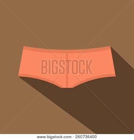 Coral Boyshorts Icon. Flat Illustration Of Coral Boyshorts Icon For Web Isolated On Coffee Backgroun