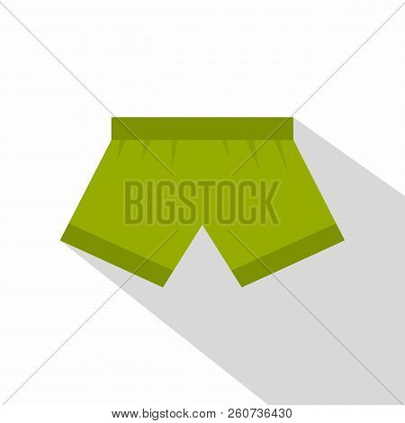 Green Man Boxer Briefs Icon. Flat Illustration Of Green Man Boxer Briefs Icon For Web Isolated On Wh