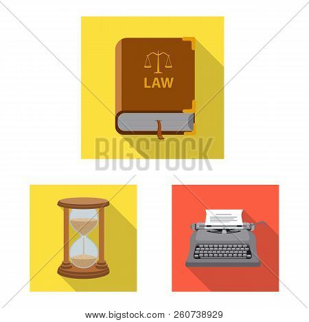 Vector Illustration Of Law And Lawyer Logo. Set Of Law And Justice Vector Icon For Stock.