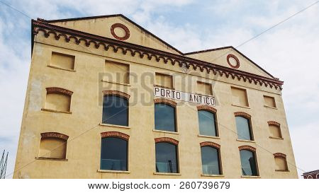 Porto Antico Old Harbour Docks In Genoa Italy