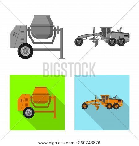 Vector Design Of Build And Construction Icon. Set Of Build And Machinery Stock Vector Illustration.
