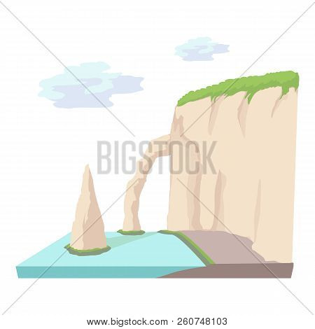 Sea Cliff Icon. Cartoon Illustration Of Sea Cliff Icon For Web