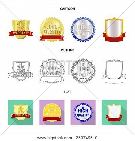 Vector Illustration Of Emblem And Badge Logo. Set Of Emblem And Sticker Stock Vector Illustration.