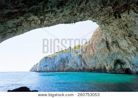 Apulia, Grotta Zinzulusa, Italy - Standing Under The Impressive Cave Arch At The Grotto Of Zinzulusa