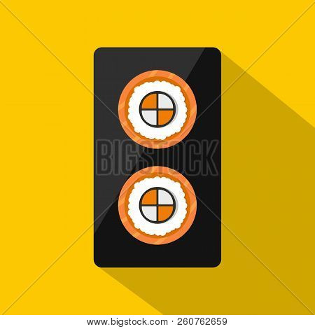 Fish Roll Icon. Flat Illustration Of Fish Roll Icon For Web