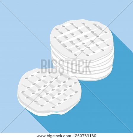 Cotton Discs Icon. Flat Illustration Of Cotton Discs Icon For Web